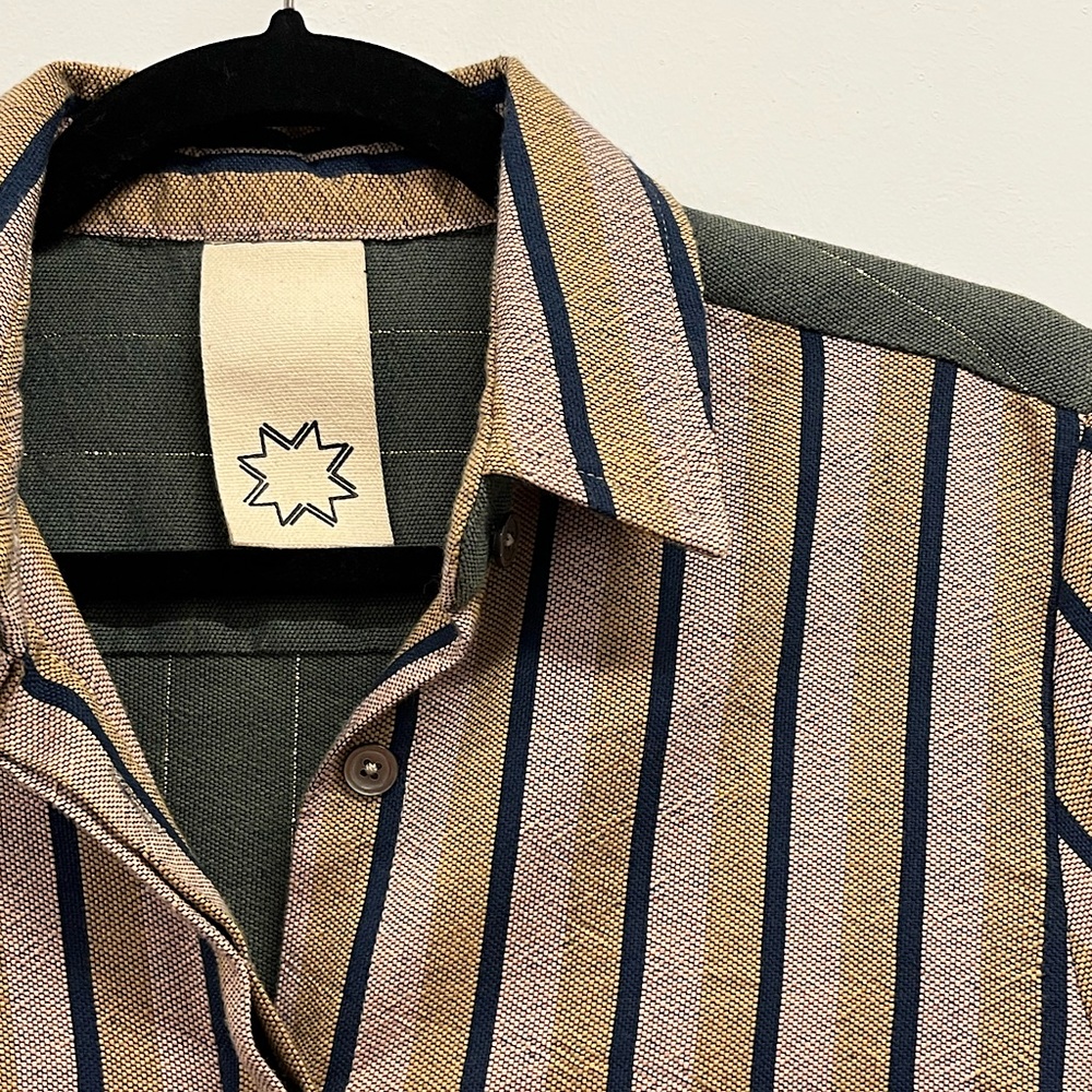 Marrakshi Life custom T button down. Rarely worn. Made in Morocco hand woven